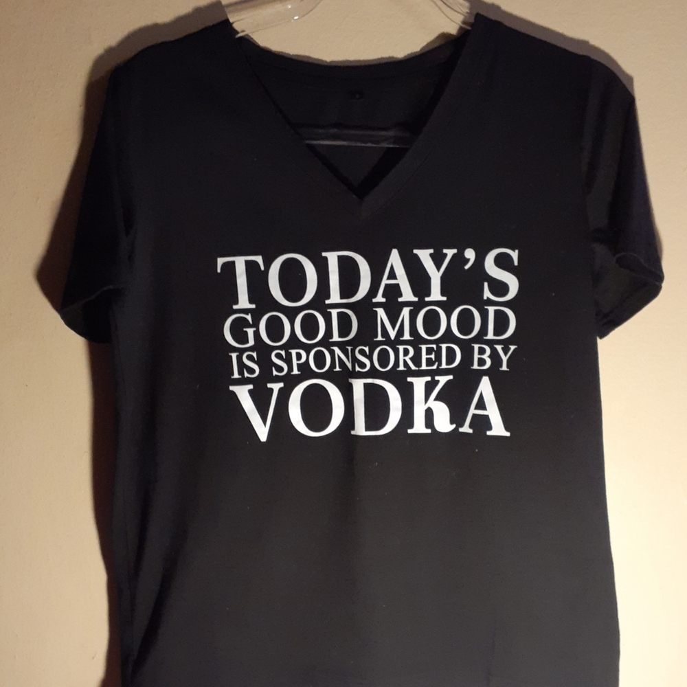 SHEIN Black Tee with Bold White Text